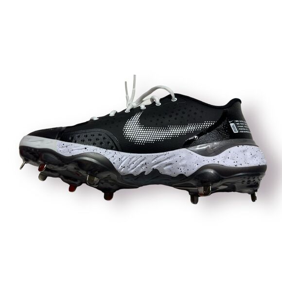 Nike Low Baseball Cleats Size‎ 9 Alpha Huarache Elite 3 CK0746-010 Black/White - Picture 11 of 12
